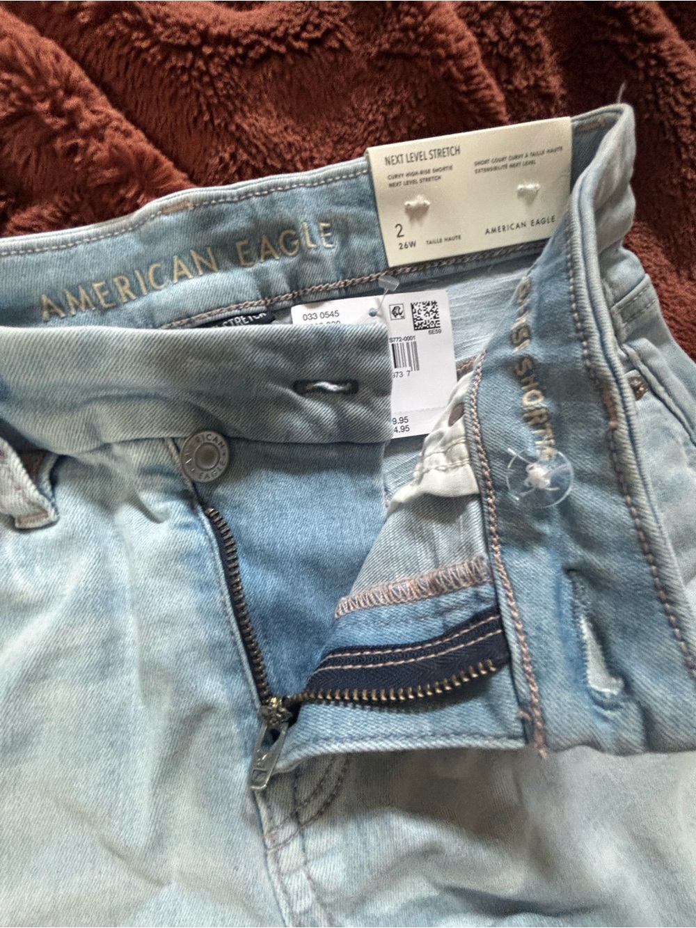 NWT-American Eagle CURVY HIGH-RISE SHORTIE  High Waist Women's Denim Shorts - Picture 5 of 7